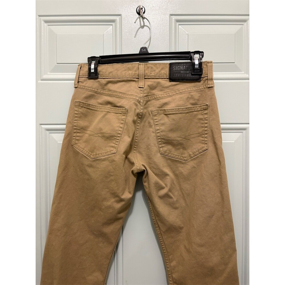 Levi's Signature Jeans Mens W28 L30 Tan Khaki Slim Straight 5-Pocket - Picture 6 of 9